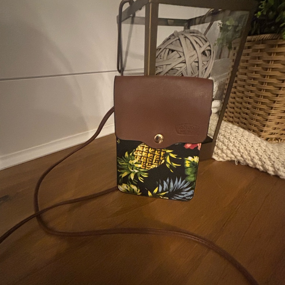 Tropical Brown Faux Leather Phone Case